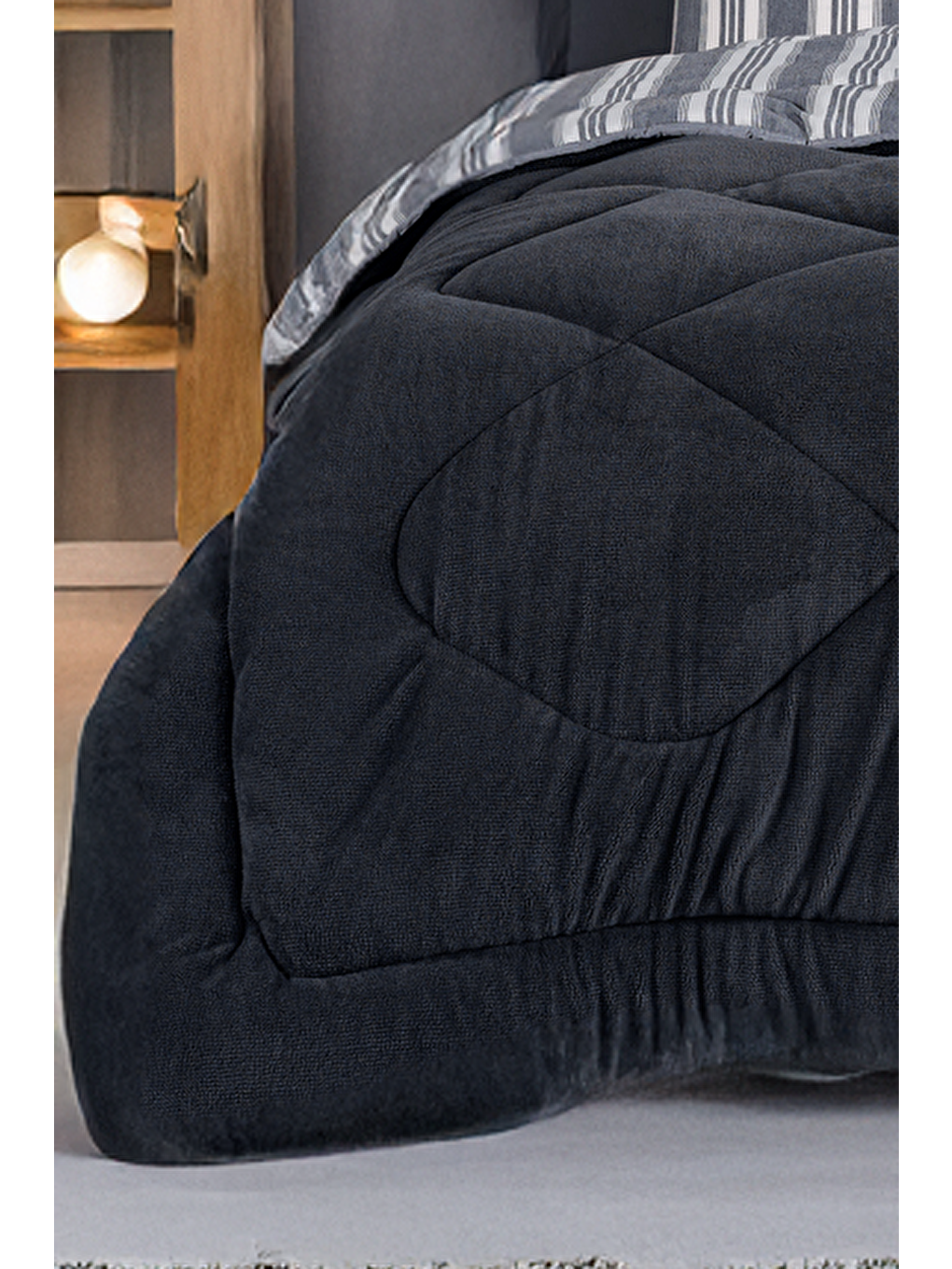 Comfort Set Yeni Nesil Wellsoft Yorganlı 2 Parça Tek Kişilik Soft Line Antrasit-2