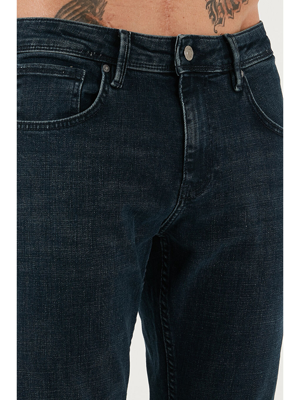 Mavi Streç Pamuklu Slim Fit Yüksek Bel Dar Paça Jeans 3300C46TOKYO-5