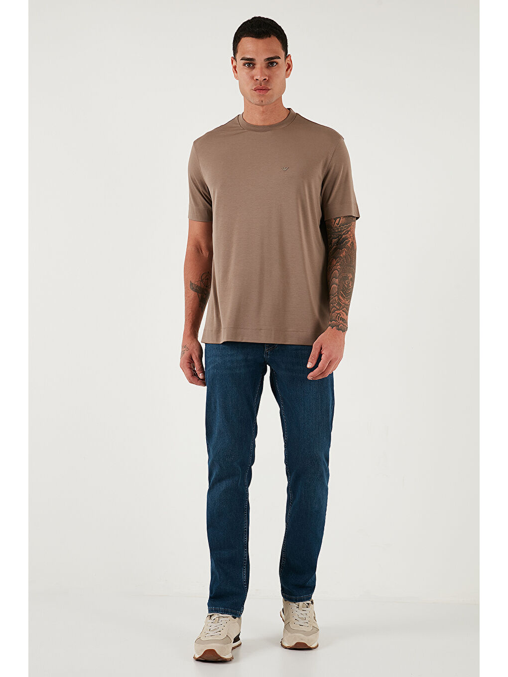 Lacivert Streç Pamuklu Comfort Fit Yüksek Bel Boru Paça Jeans 4400C06TEXAS