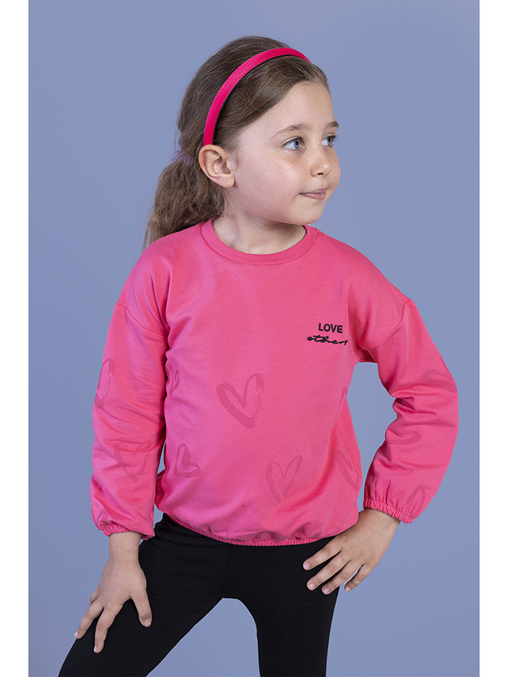 Toontoykids Fuşya Kız Çocuk Nakışlı Büzgü Detaylı Sweatshirt