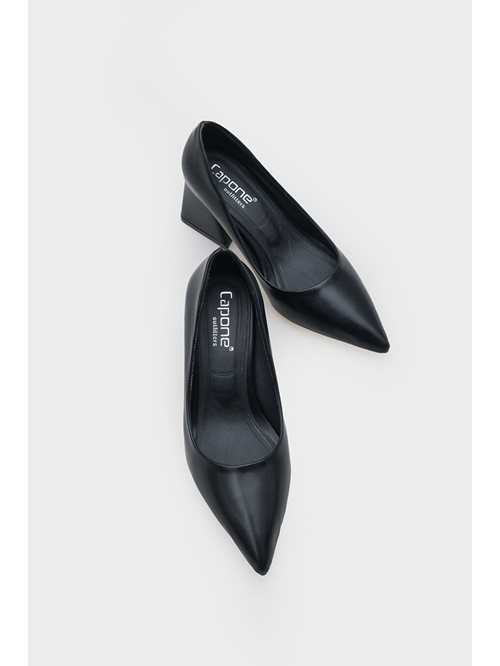 Siyah Orta Topuklu Yumuşak Pedli Taban Kadın Ayakkabı-4