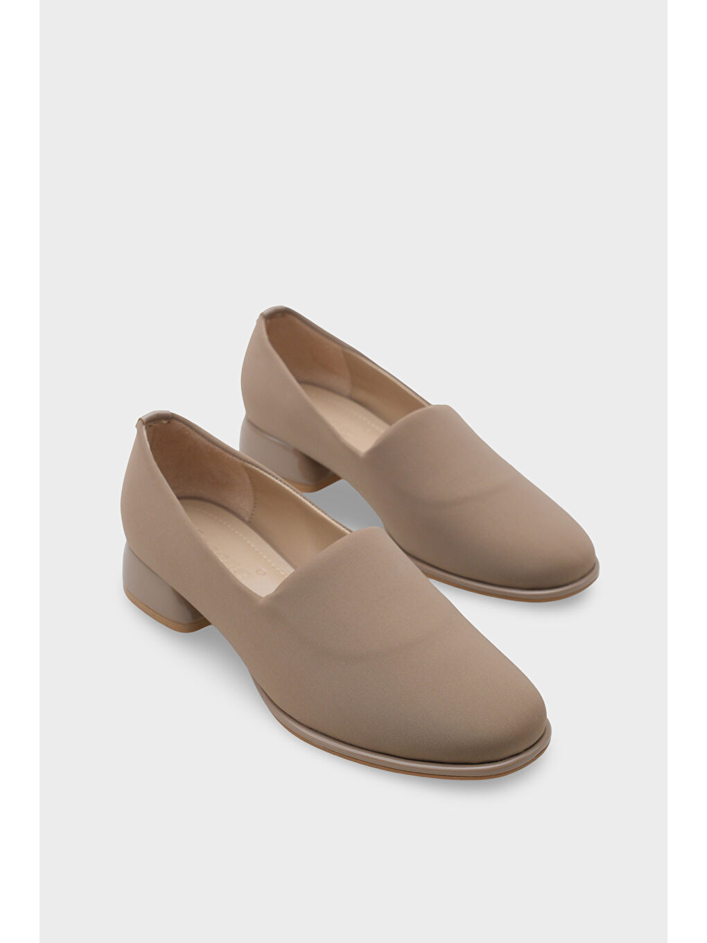 Bej Rosy Streç Kısa Topuklu Konfor Kadın Ayakkabı-1