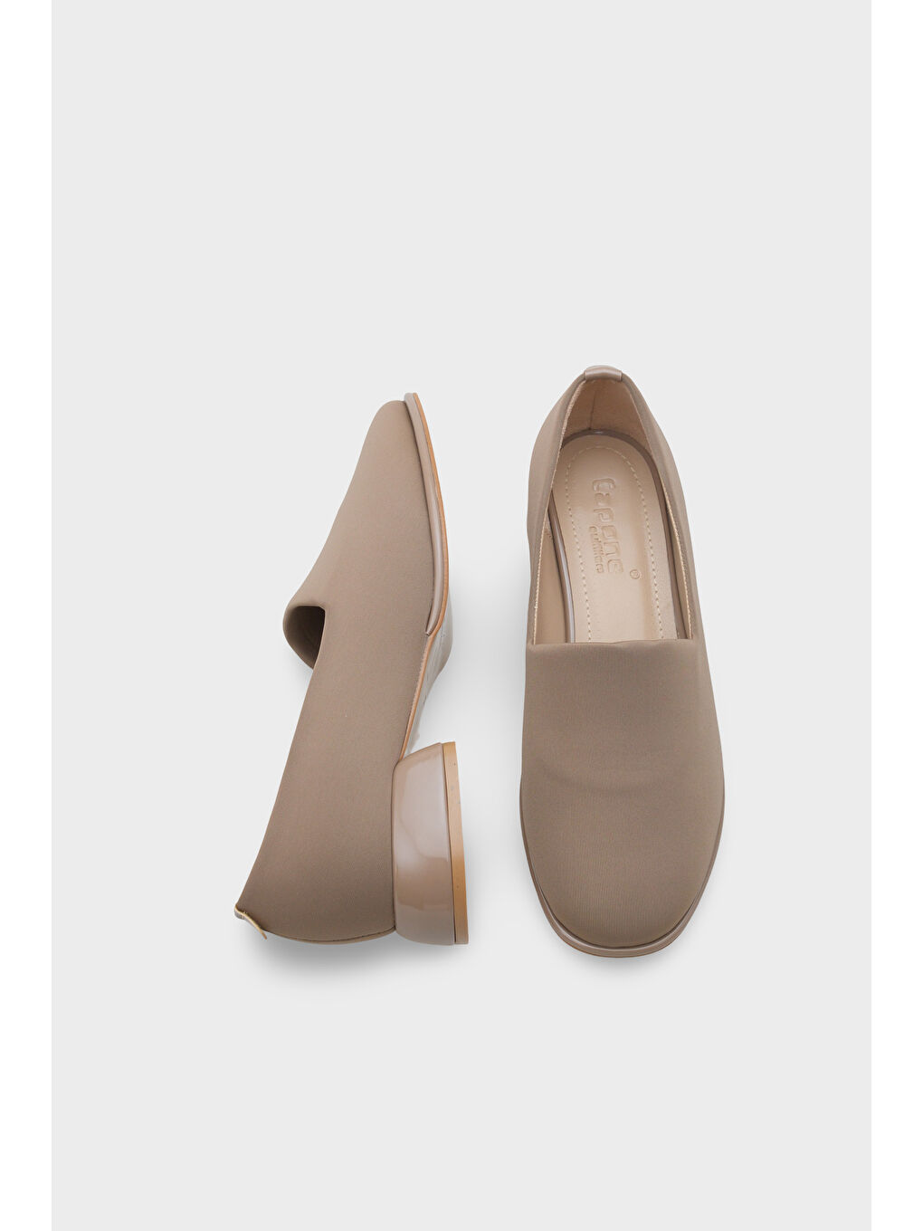 Bej Rosy Streç Kısa Topuklu Konfor Kadın Ayakkabı-2