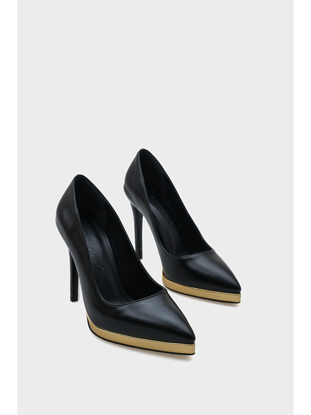 Siyah Helga Sivri Burunlu Platform Yüksek Topuklu Kadın Ayakkabı-1