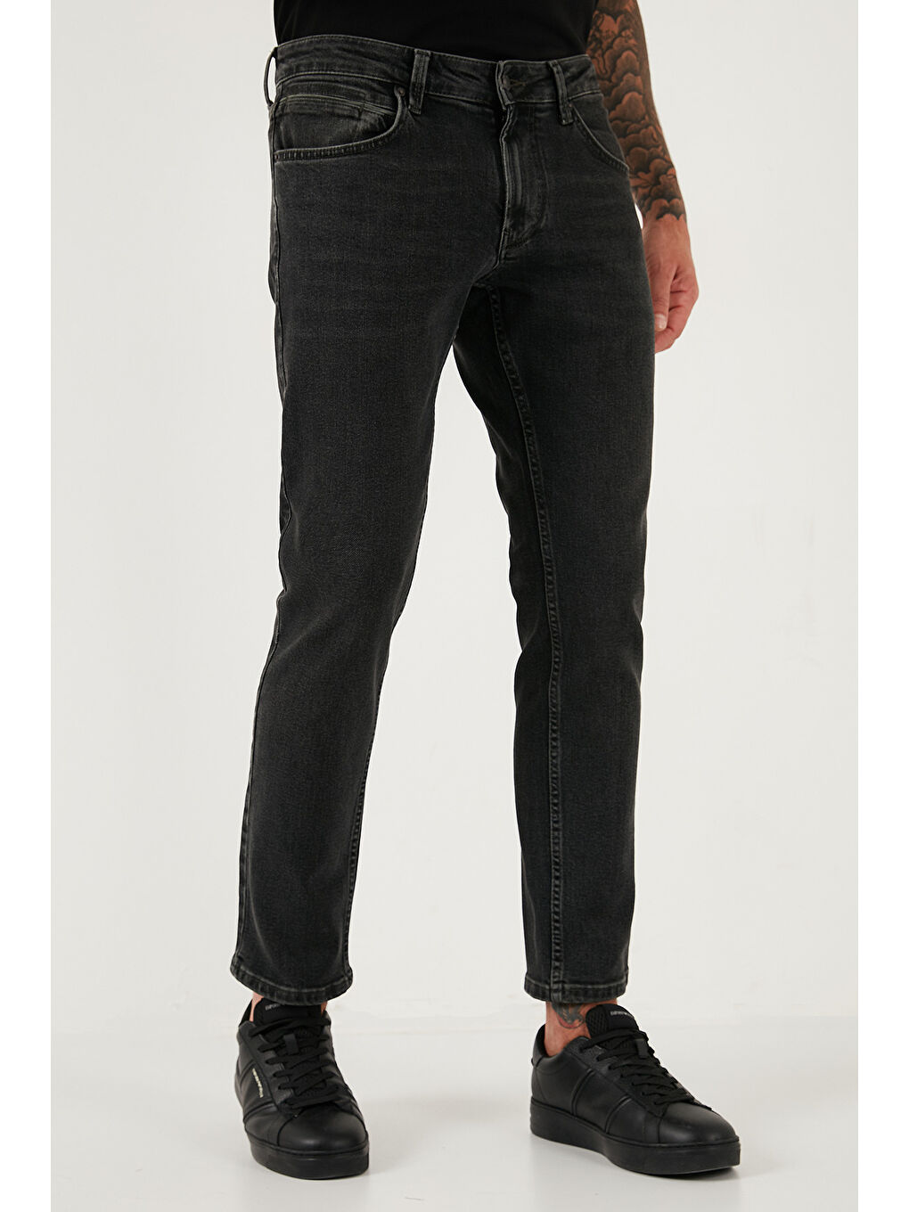 Siyah Pamuklu Regular Fit Normal Bel Boru Paça Jeans 2211C30PARMA-2