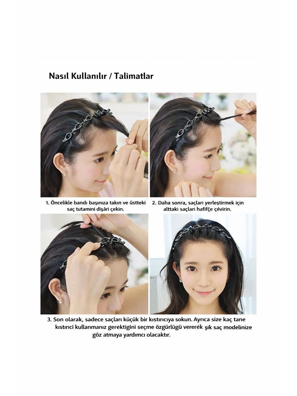 Kahverengi Saç Bükücü Taç Saç Bandı-4