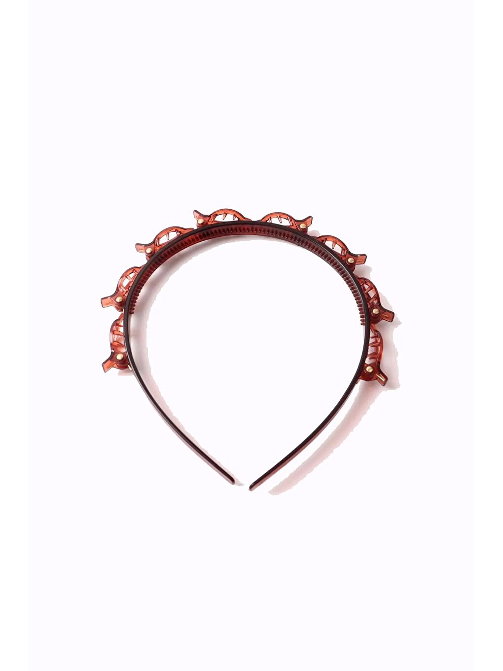 Kahverengi Saç Bükücü Taç Saç Bandı-5
