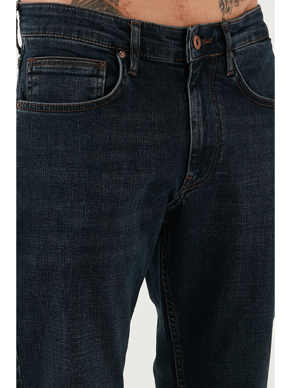 Mavi Streç Pamuklu Comfort Fit Yüksek Bel Boru Paça Jeans 4412C25TEXAS-4