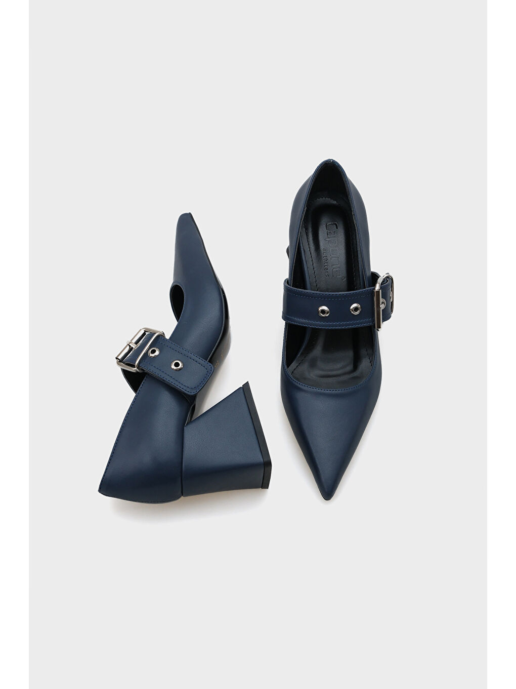 Bordo Roda Sivri Burunlu Orta Topuklu Metal Tokalı Kadın Ayakkabı-4