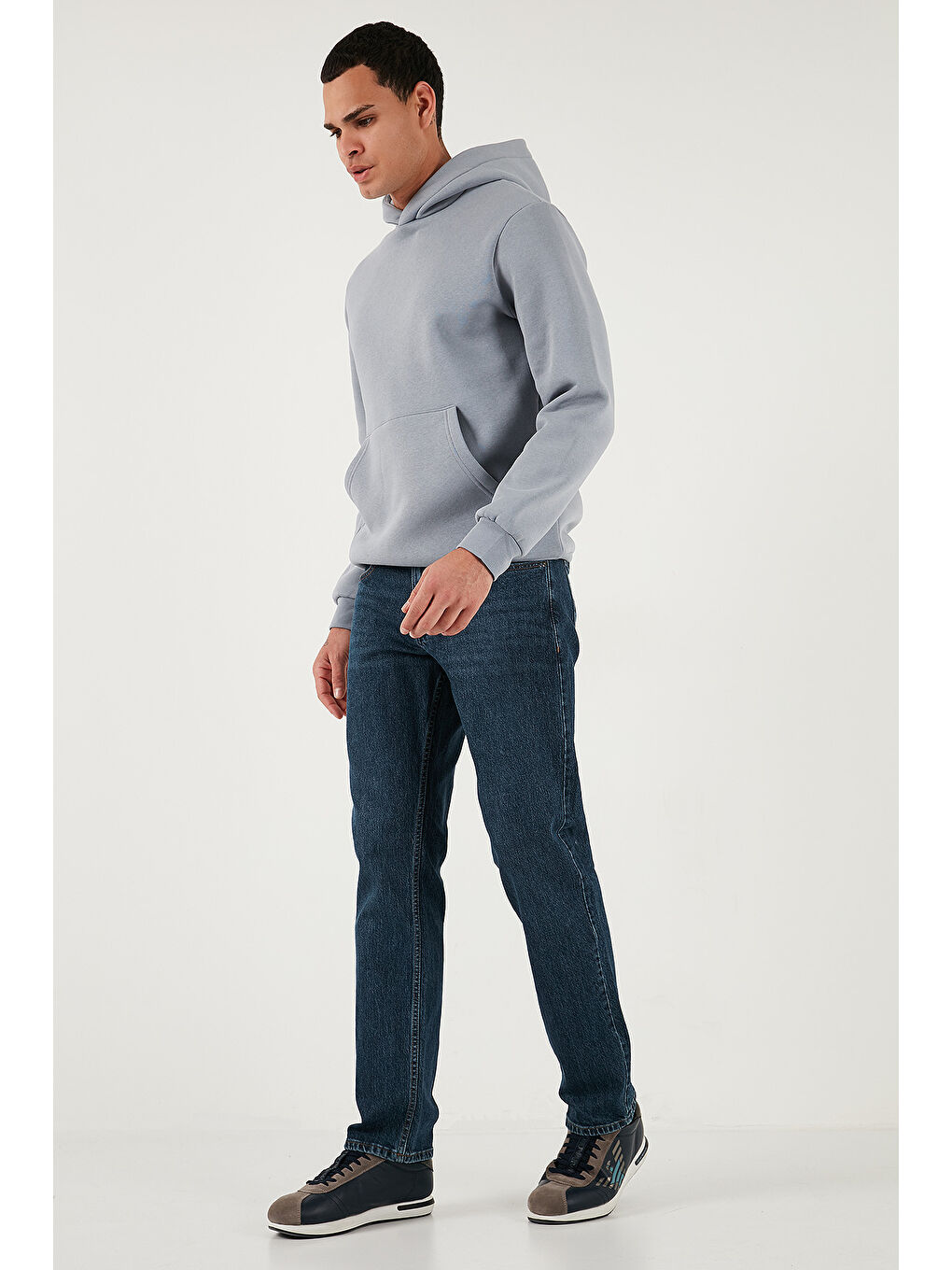 Mavi Streç Pamuklu Comfort Fit Yüksek Bel Boru Paça Jeans 4400C04TEXAS