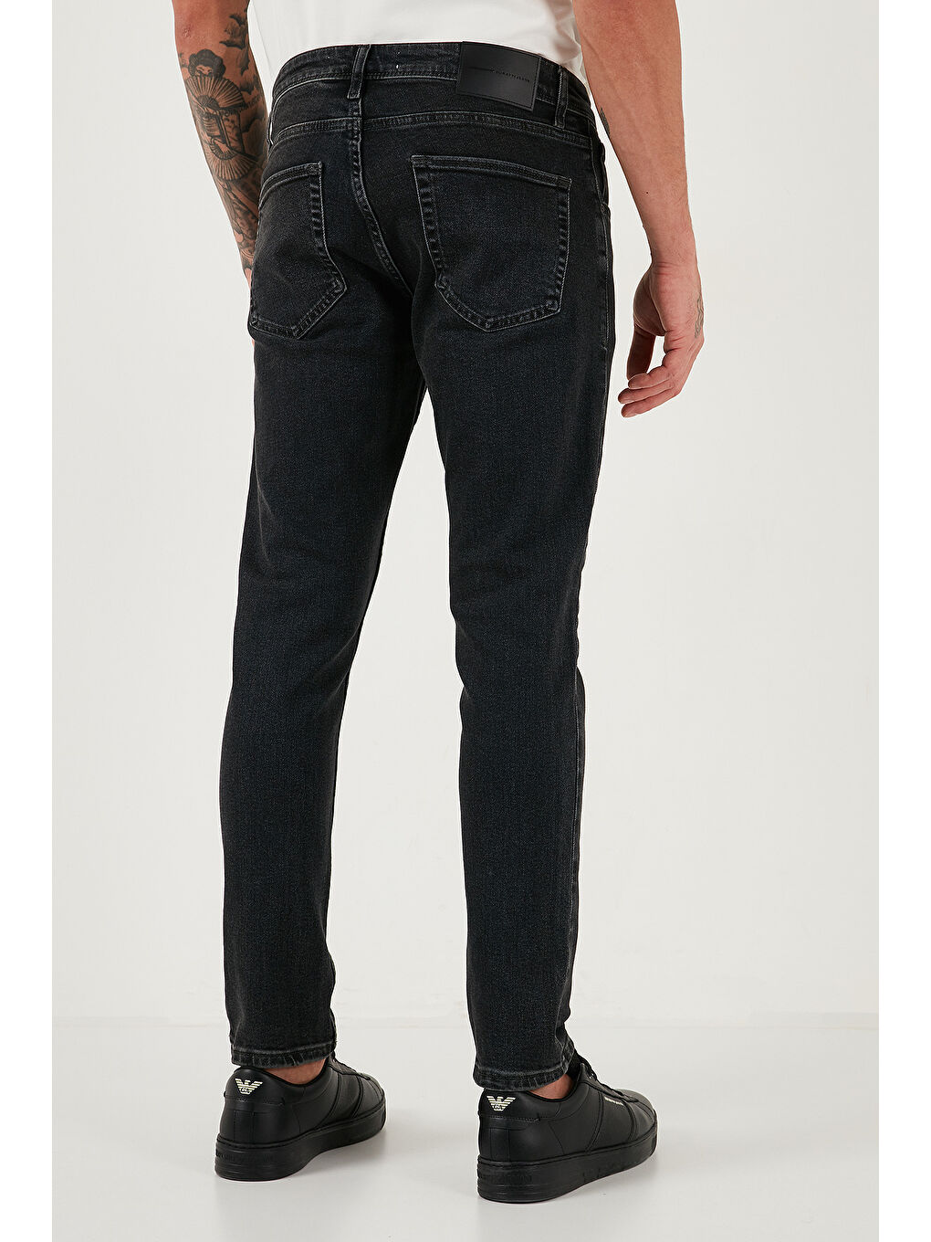 Siyah Pamuklu Slim Fit Yüksek Bel Dar Paça Jeans 3300C30TOKYO-6