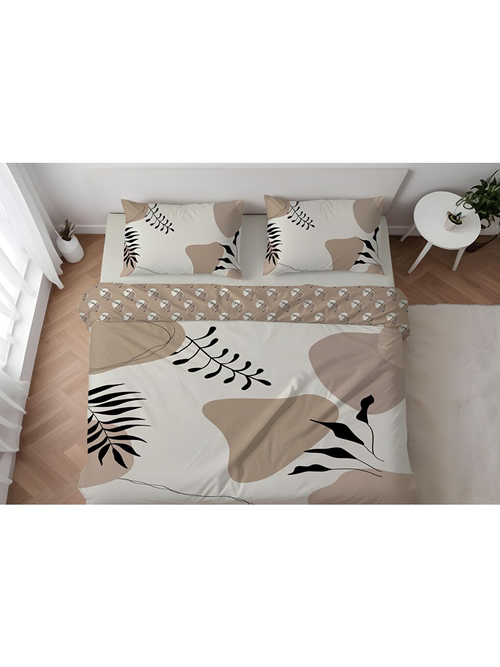 Karışık Baskılı,Desenli Çift Kişilik Nevresim Takımı (ÇARŞAFSIZ) 200x220 cm