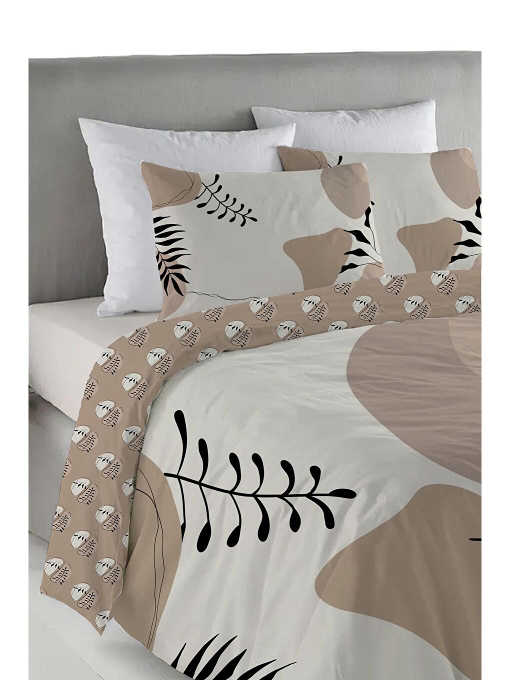 Karışık Baskılı,Desenli Çift Kişilik Nevresim Takımı (ÇARŞAFSIZ) 200x220 cm-1