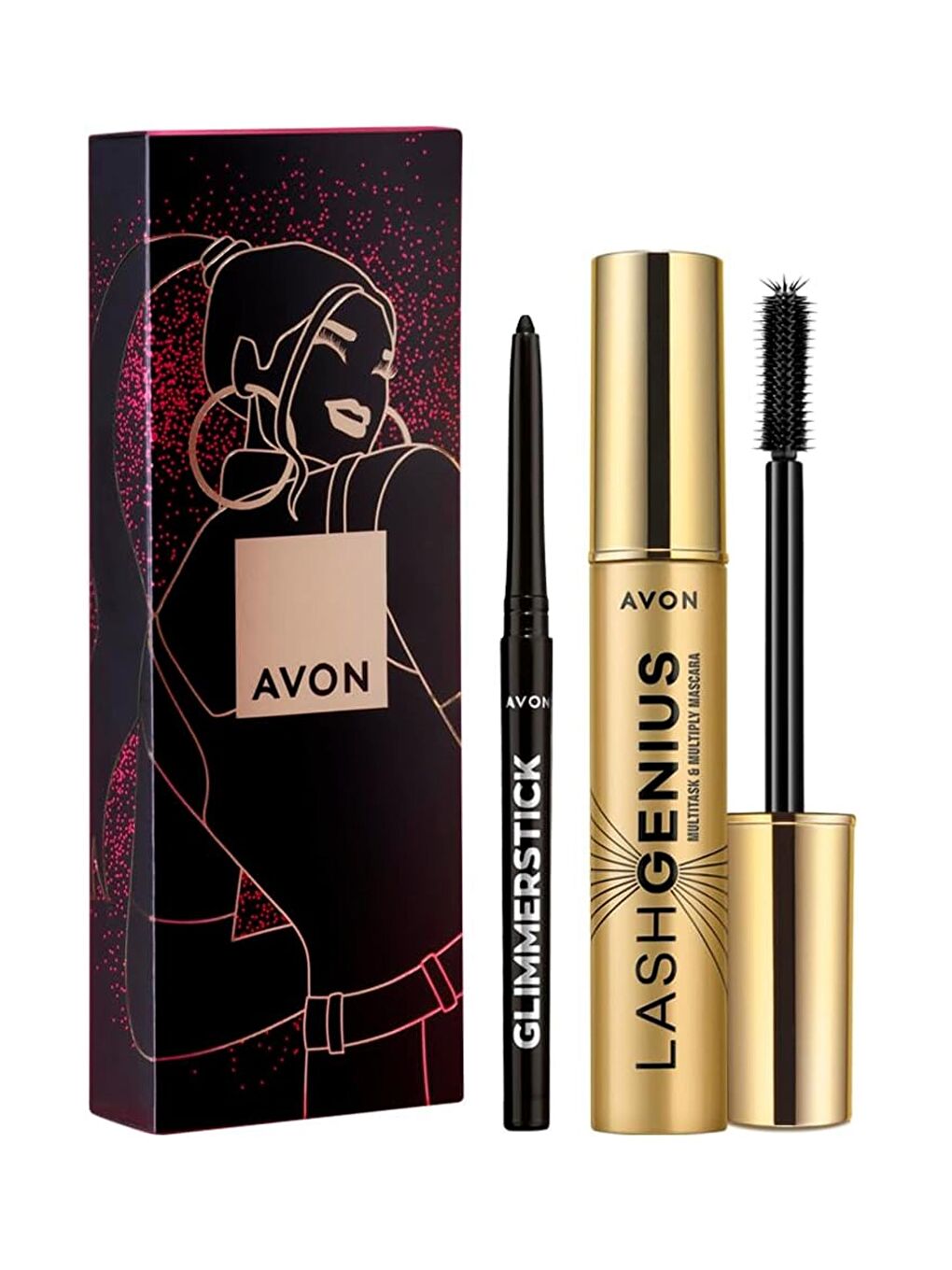 AVON Renksiz Lash Genius Maskara ve Glimmerstick Göz Kalemi Hediye Seti