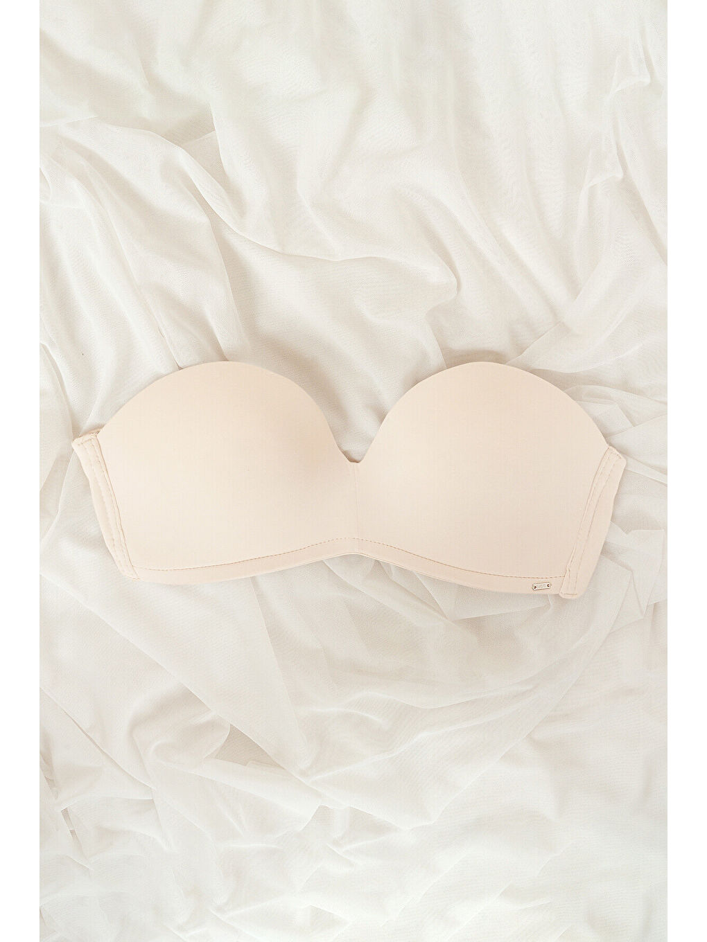 Ekru Askısız Straplez Destekli Sütyen