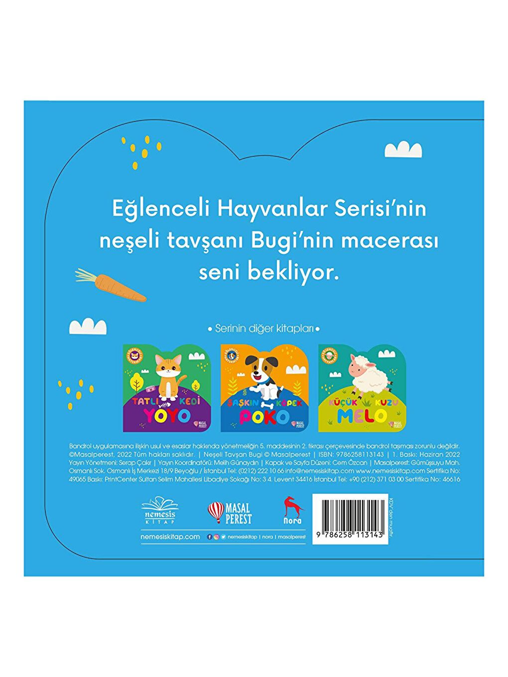 Masalperest Karışık Eğlenceli Hayvanlar Serisi Küçük Neşeli Tavşan Bebek Masal Kitabı - 2