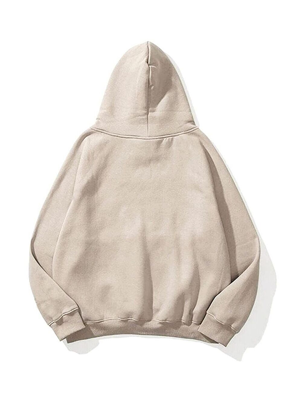 Bej Horse Baskılı Oversize Kapüşonlu Erkek Hoodie-1