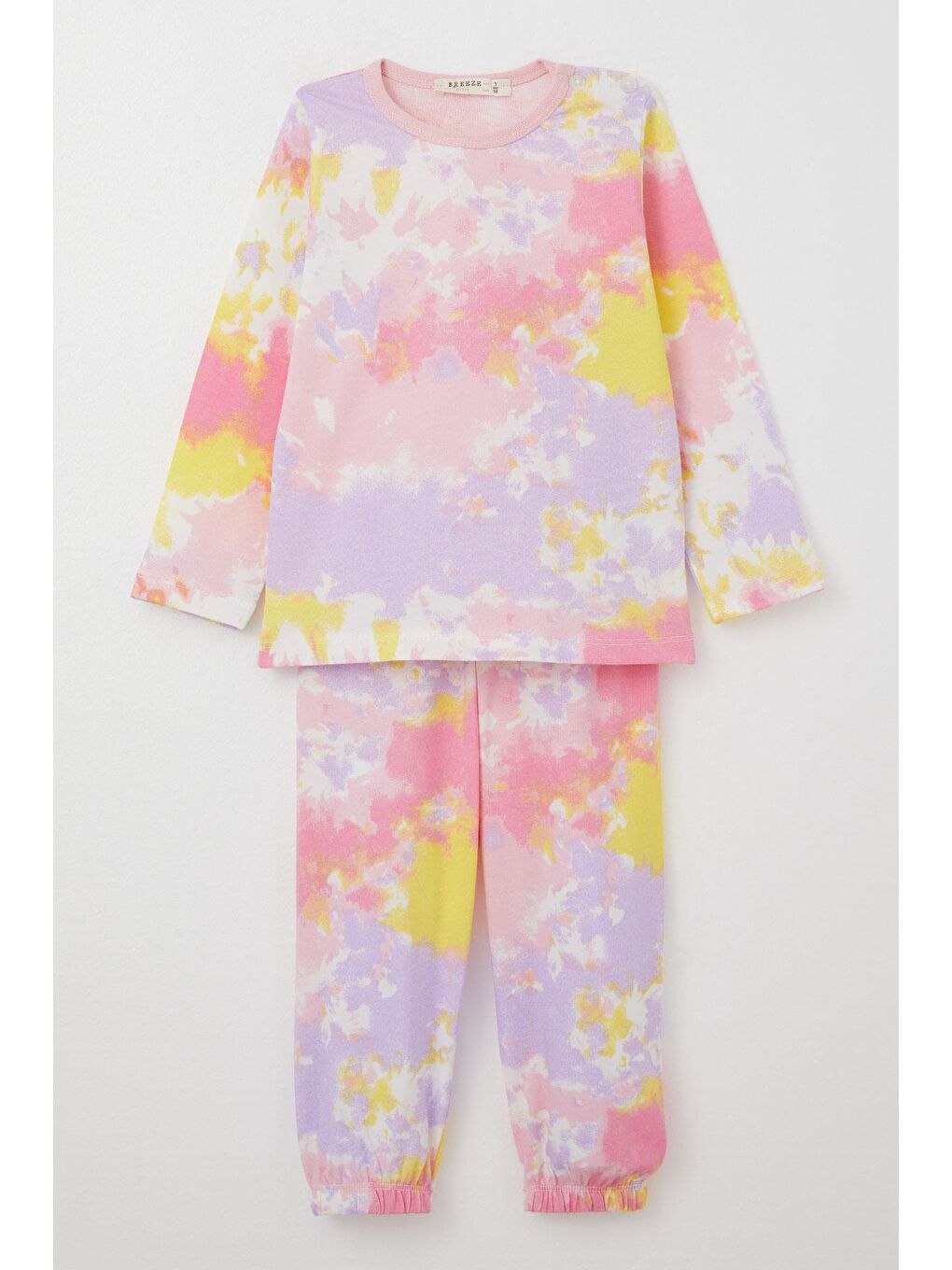 Kız Çocuk Pijama Takımı Batik Desenli Karışık Renk (1-2 Yaş)