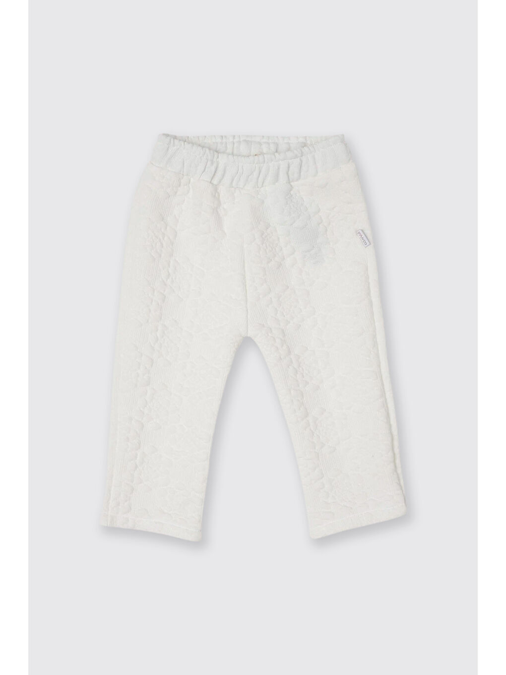 Kız Bebek Beyaz Çiçek Desenli Pantolon