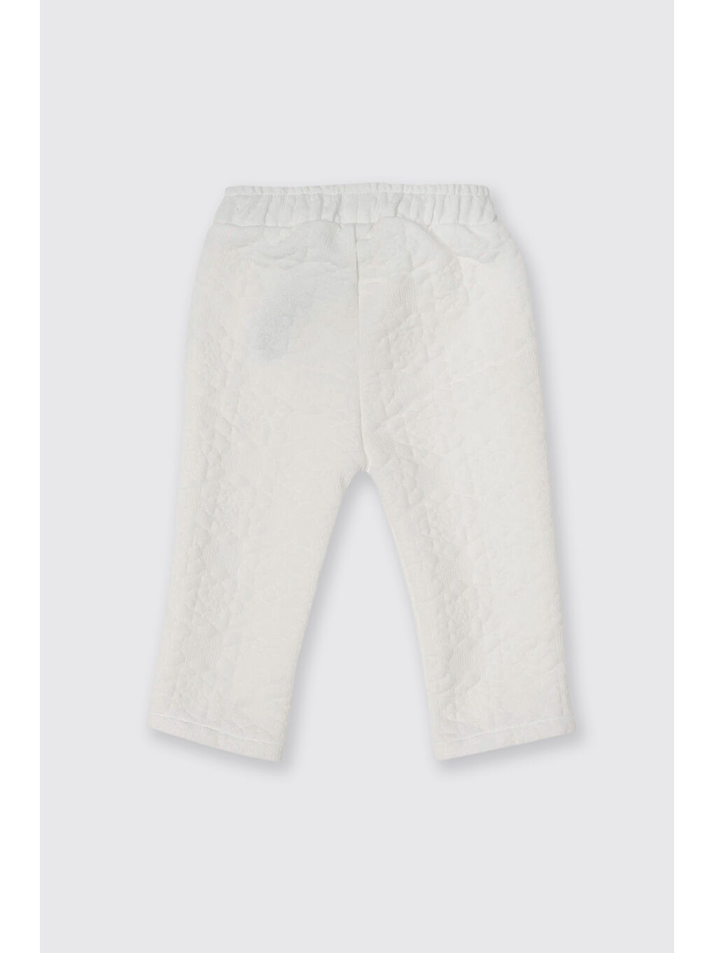 Kız Bebek Beyaz Çiçek Desenli Pantolon-1