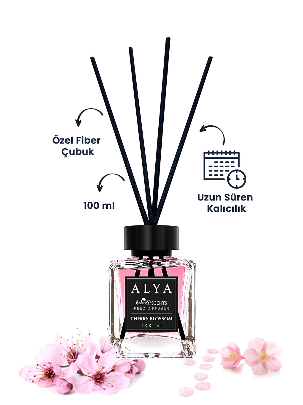 Alya Karışık Nature's Scents Bambu Çubuklu Oda Kokusu Cherry Blossom & Sandalwood & Mango 100 ml x - 1