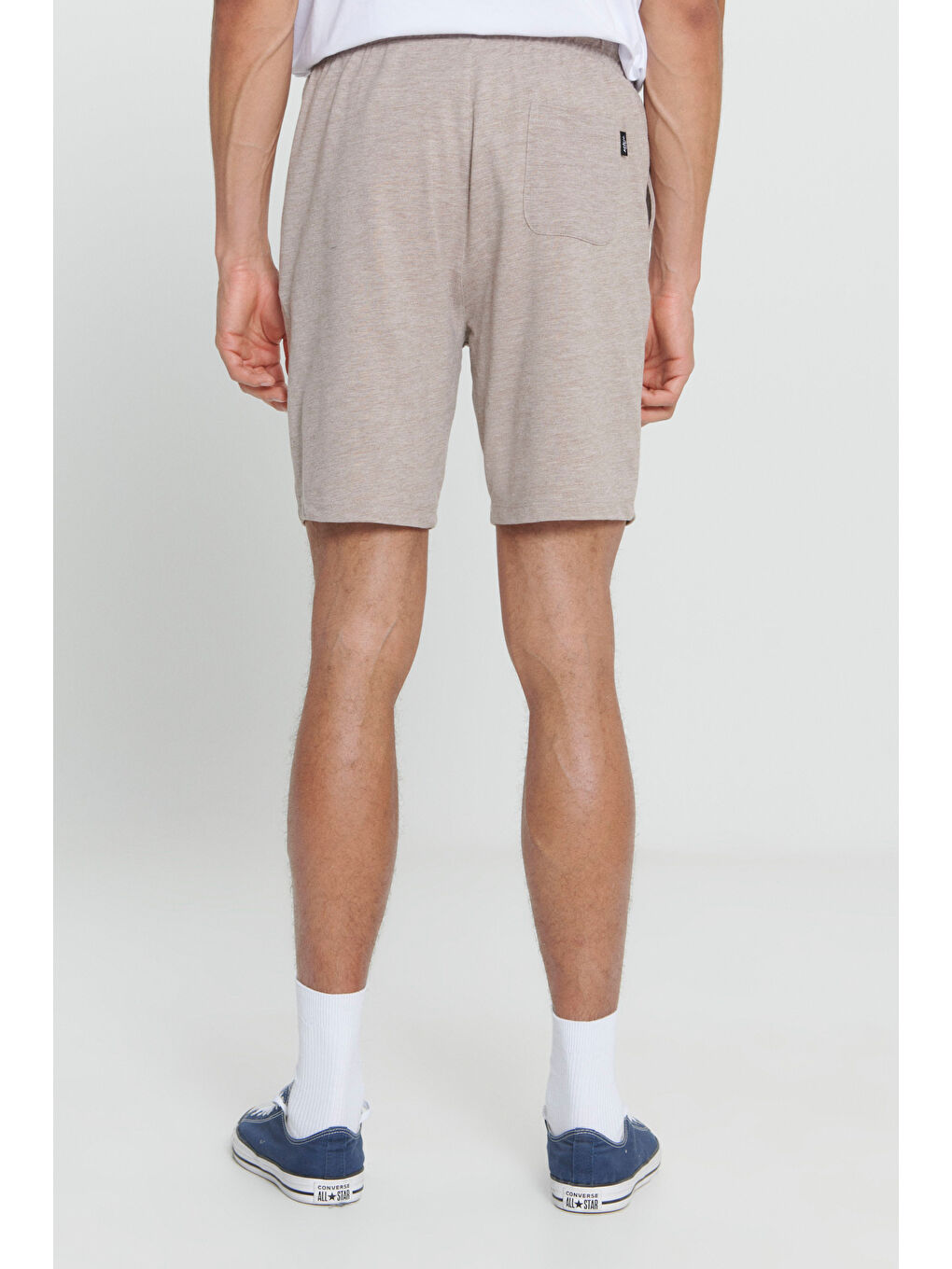 Kahverengi Erkek Kahve Melanj Standart Fit Normal Kesim Pamuklu Rahat Örme Şort-4