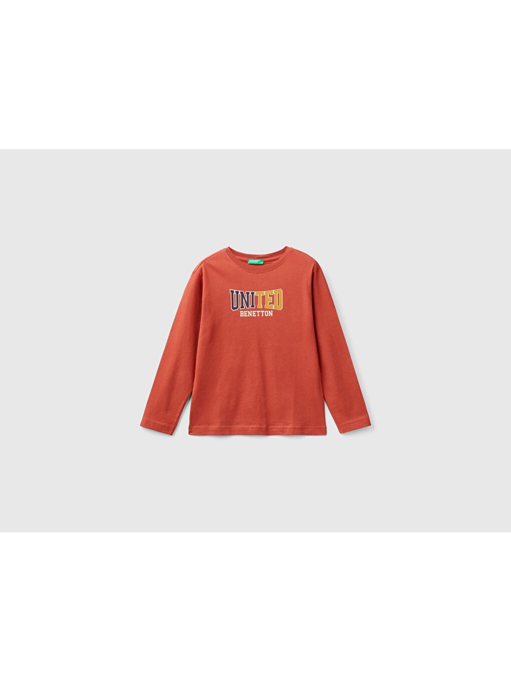 United Colors Of Benetton Kahverengi Erkek Çocuk Tarçın Önü Çok Renkli Logo Baskılı Sweatshırt