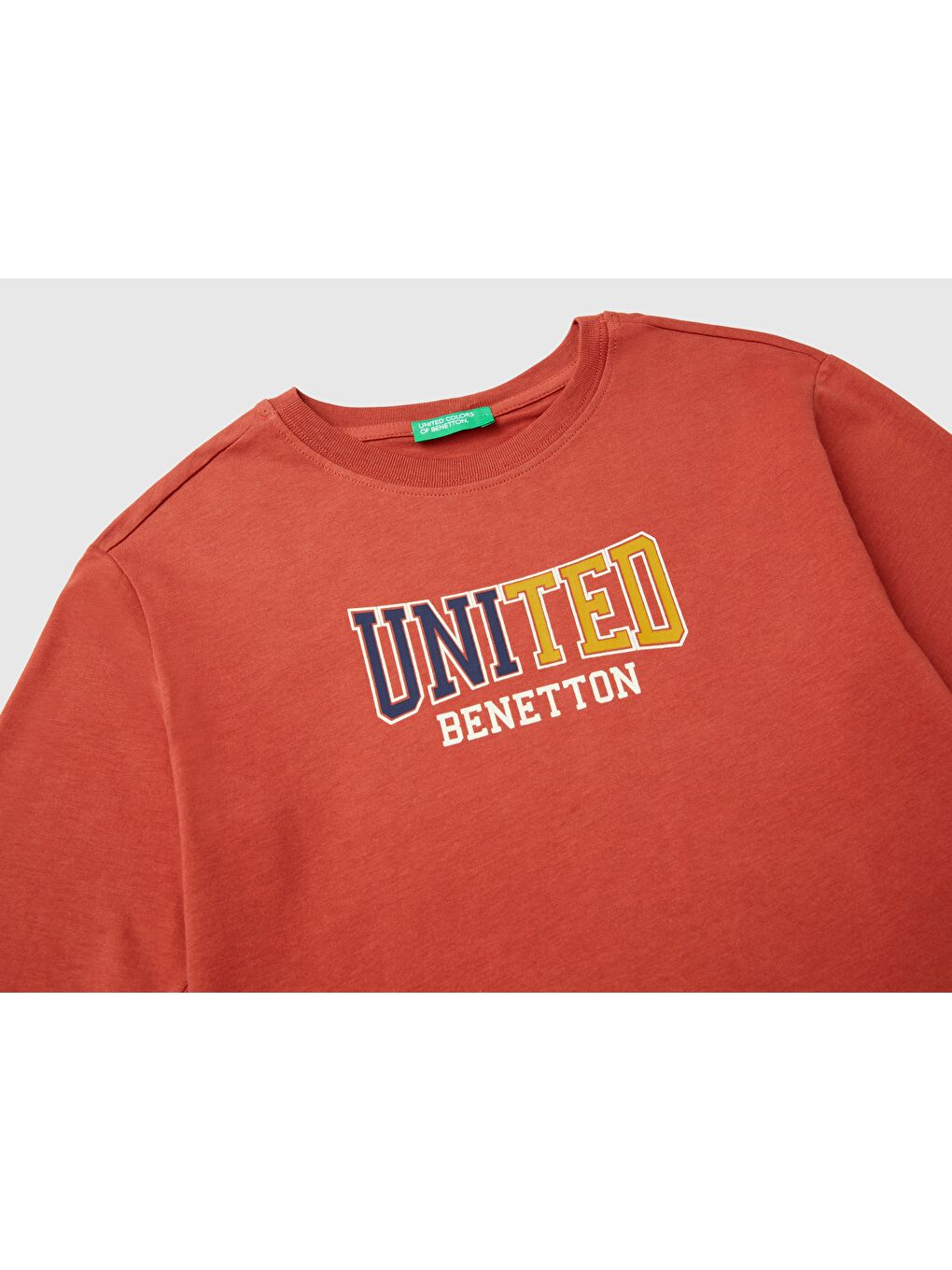 United Colors Of Benetton Kahverengi Erkek Çocuk Tarçın Önü Çok Renkli Logo Baskılı Sweatshırt - 2