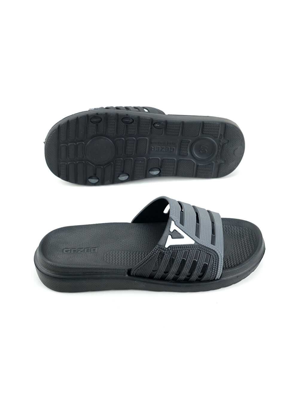 Siyah Erkek Yazlık Eva Islak Zemine Uygun Günlük Ev Bahçe Havuz Banyo Terlik-4