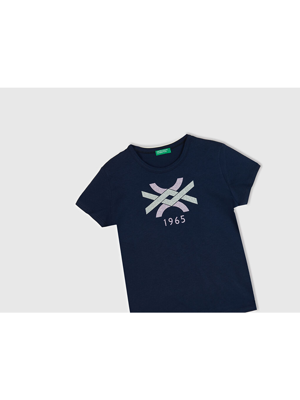 Kız Çocuk Lacivert Slogan Baskılı Tişört-2