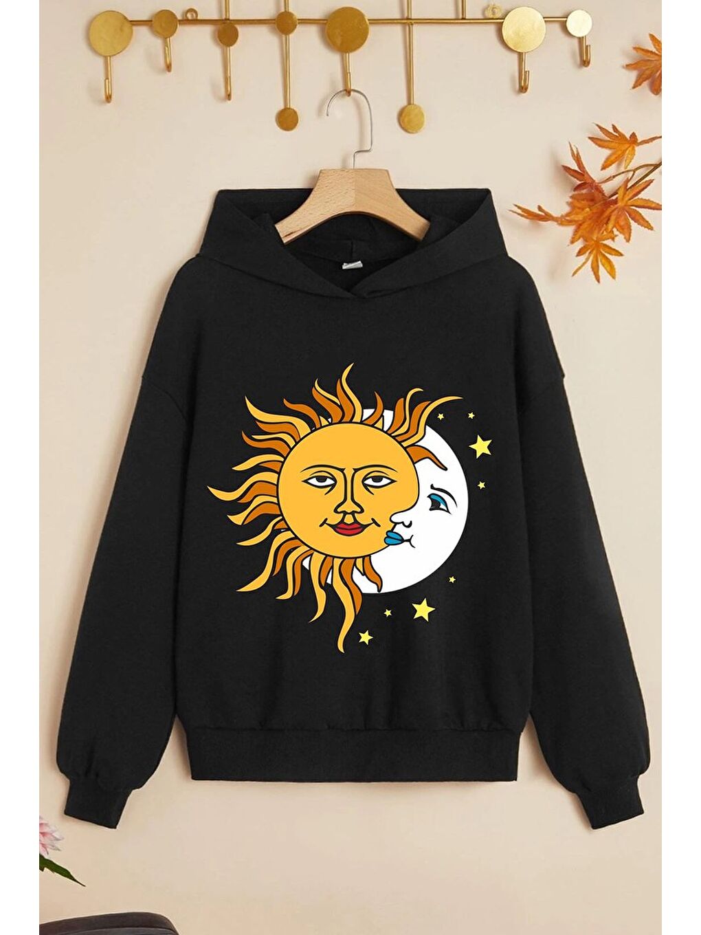 uyguntarz Siyah Çocuk Baskılı Sweatshirt