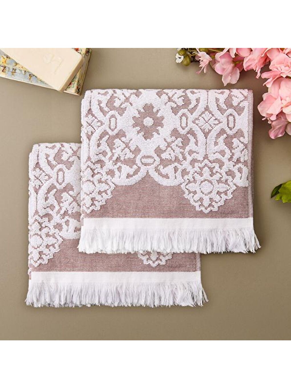 Soft Cant 2'li Havlu Seti - Kahverengi - 30x30 cm