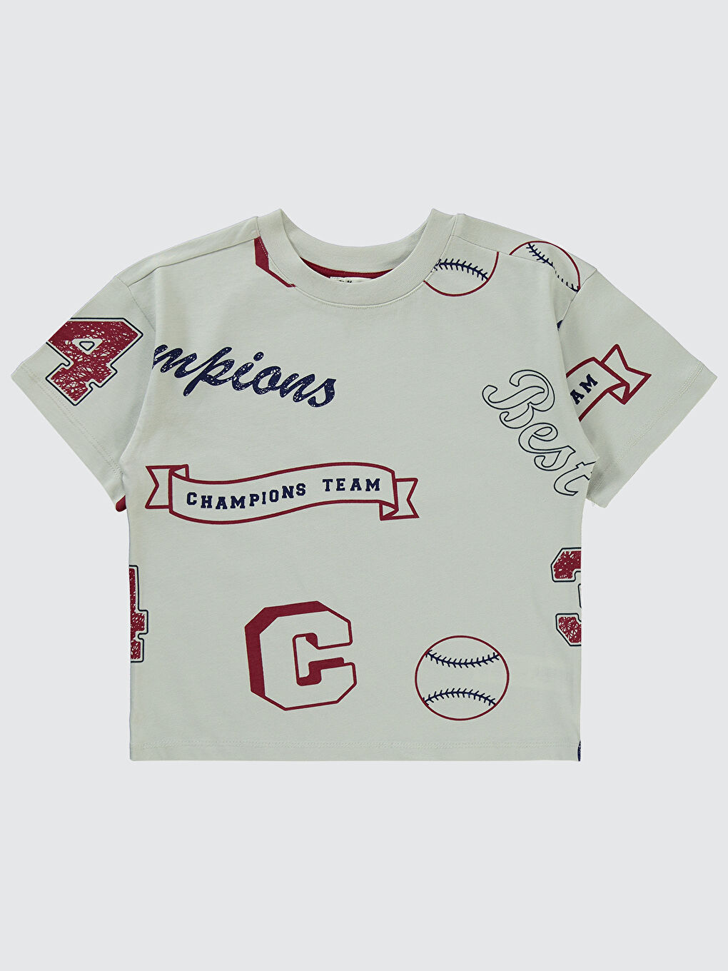 Boys Erkek Çocuk Tişört 10-13 Yaş Bordo