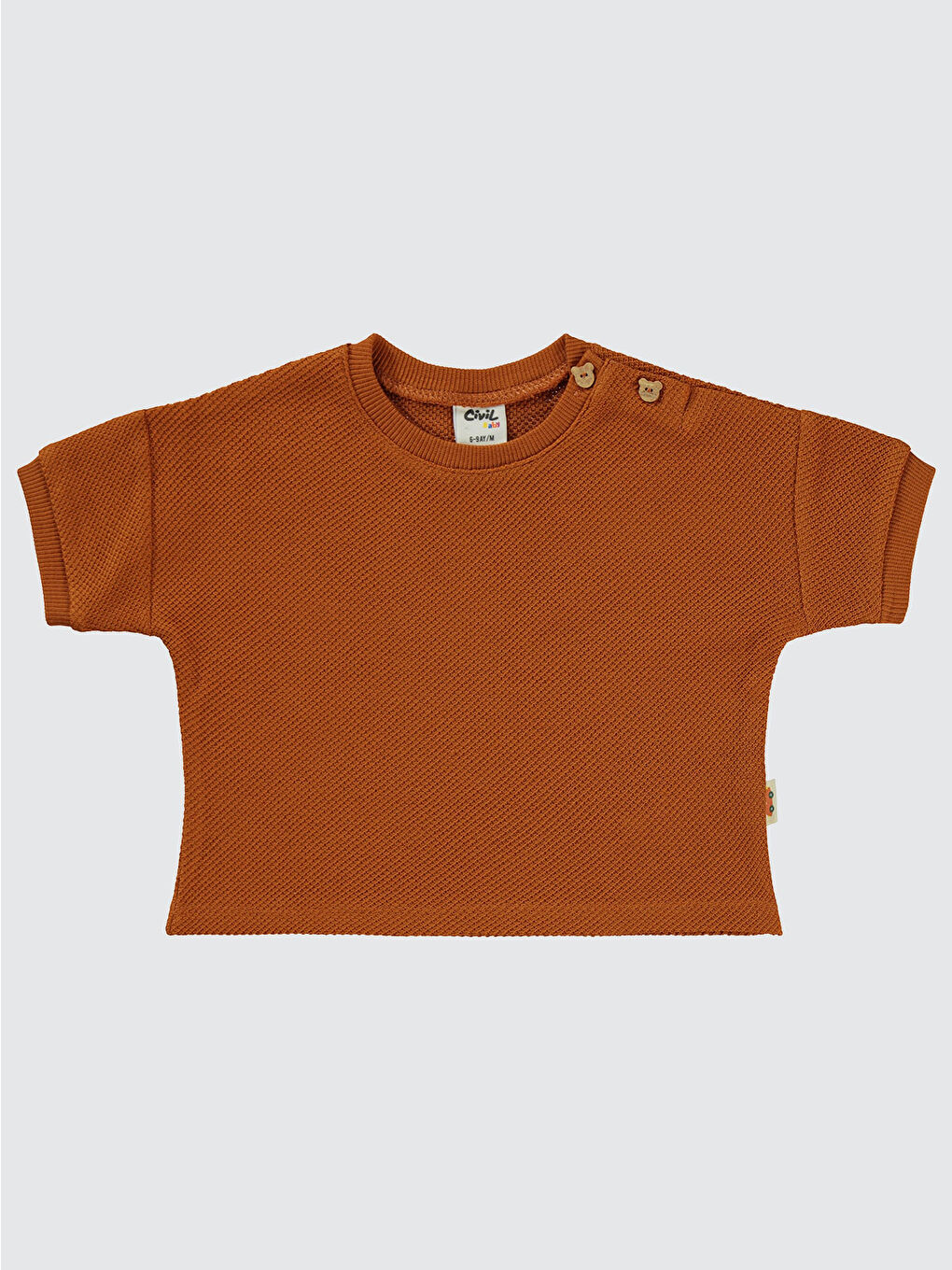 Kahverengi Baby Erkek Bebek Şortlu Takım 6-18 Ay Tarçın-3