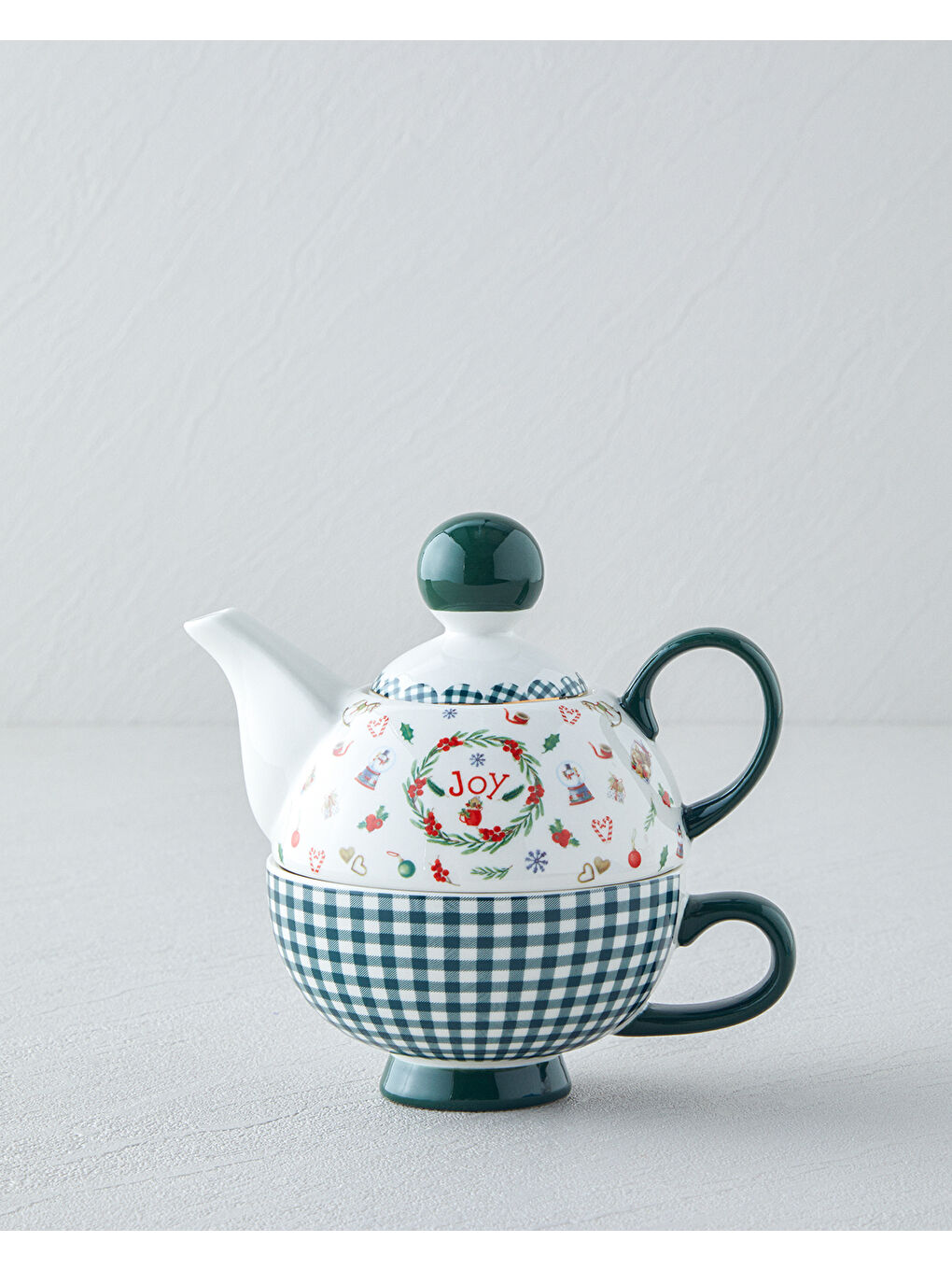 Joy New Bone China Demlik Seti 400 ml Yeşil