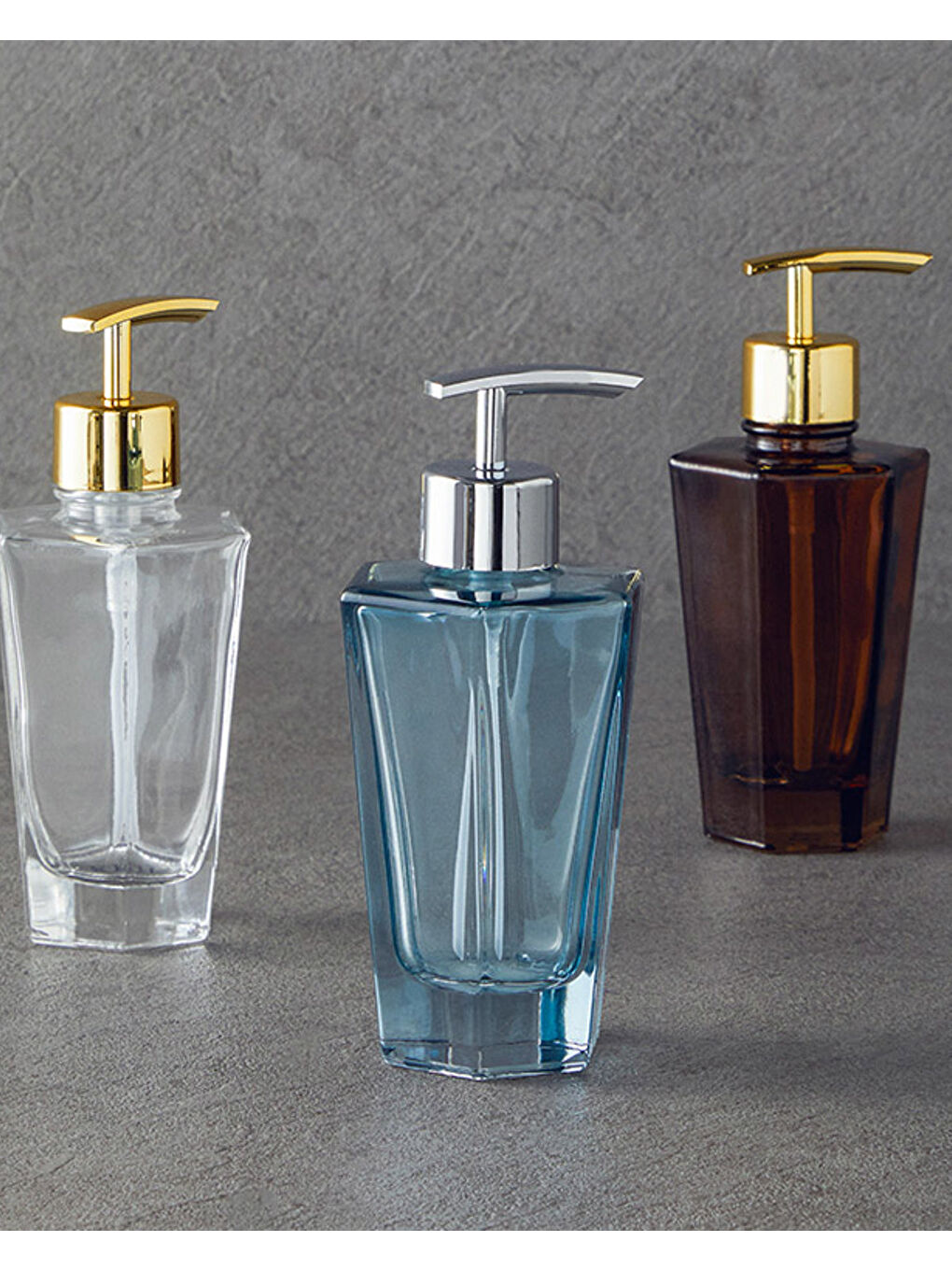 Diamond Cam Banyo Sıvı Sabunluk Kahverengi-2