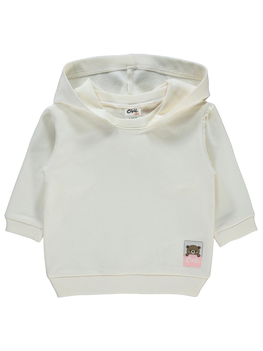 Civil Ekru Baby Kız Bebek Kapüşonlu Sweatshirt 6-18 Ay Ekru