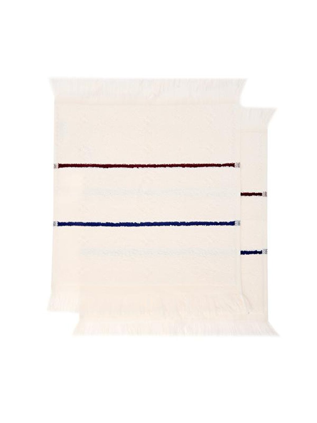 Soft Bordura 2'li Havlu Seti - Ekru - 30x30 cm-2