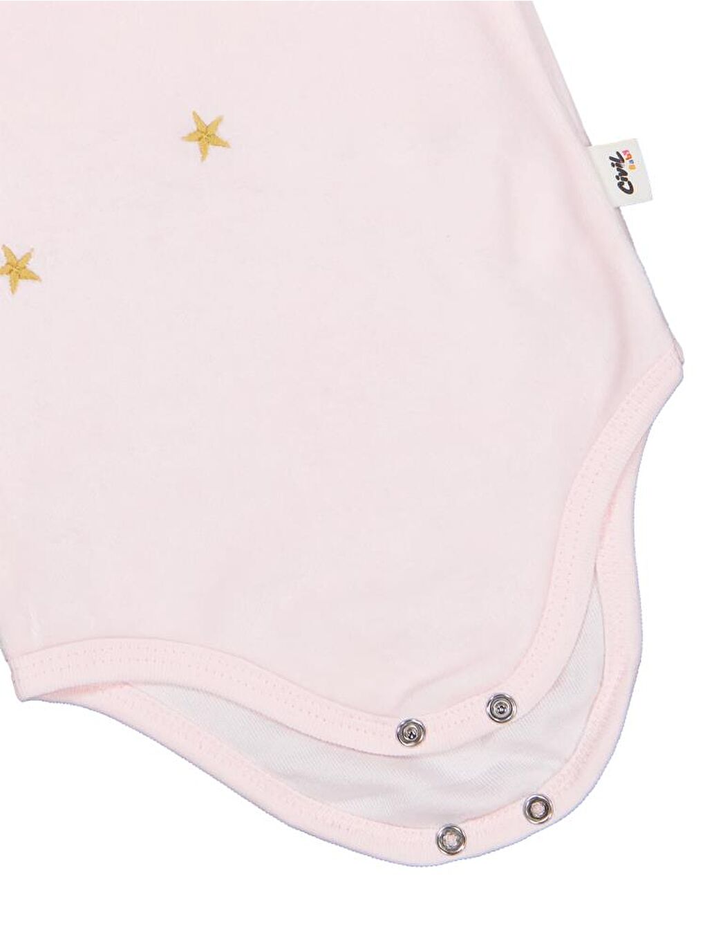 Baby Yıldız Nakışlı 1-18 Ay Çıtçıtlı Badi - Pembe 12-18 Ay-1