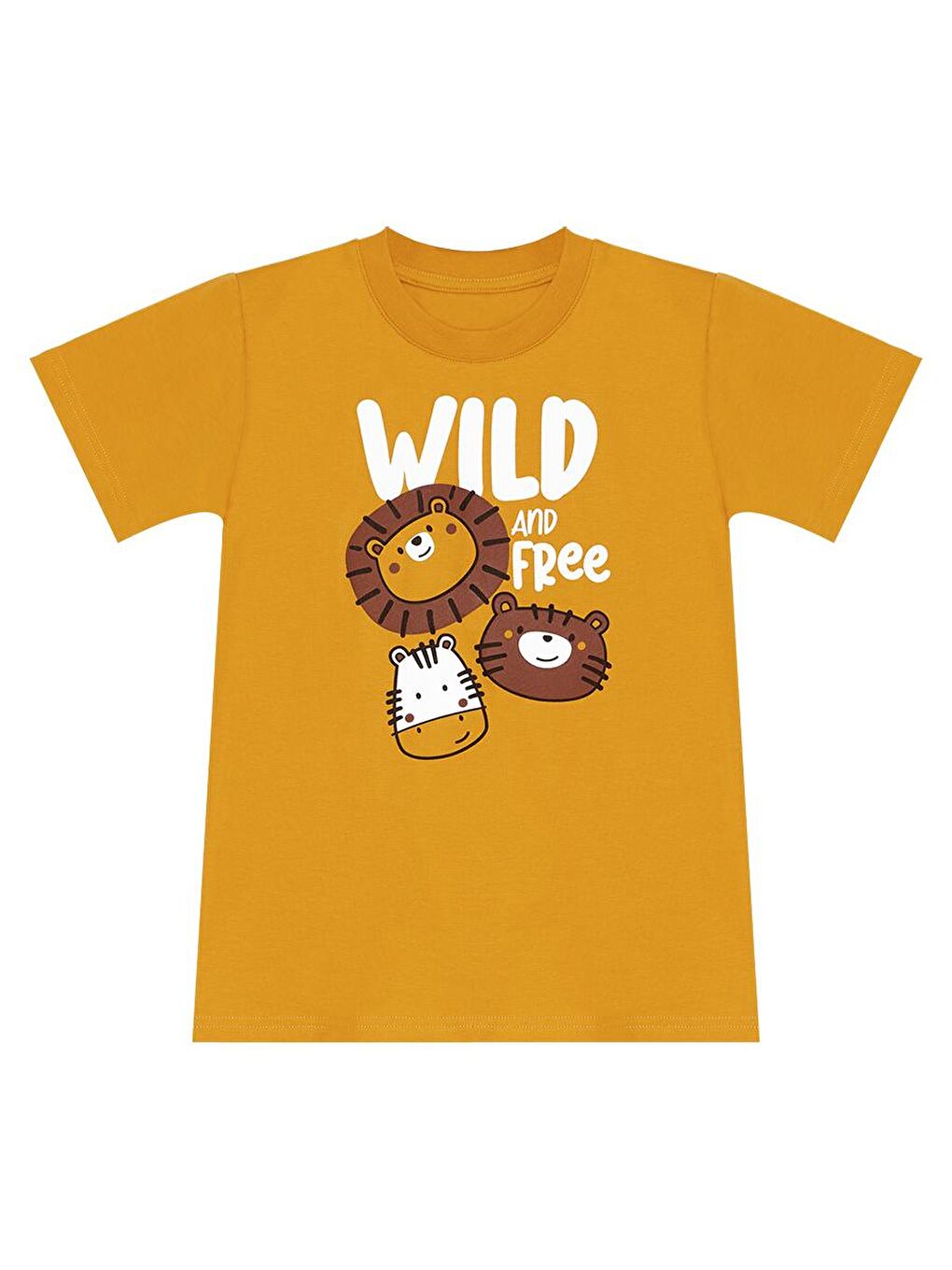 Denokids Hardal Sarı Wild Erkek Çocuk T-shirt Şort Takım - 4