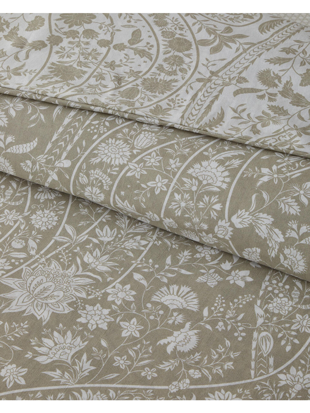 Heritage Grace Kolay Ütülenir Çift Kişilik Nevresim Takımı 200x220 cm Haki-2