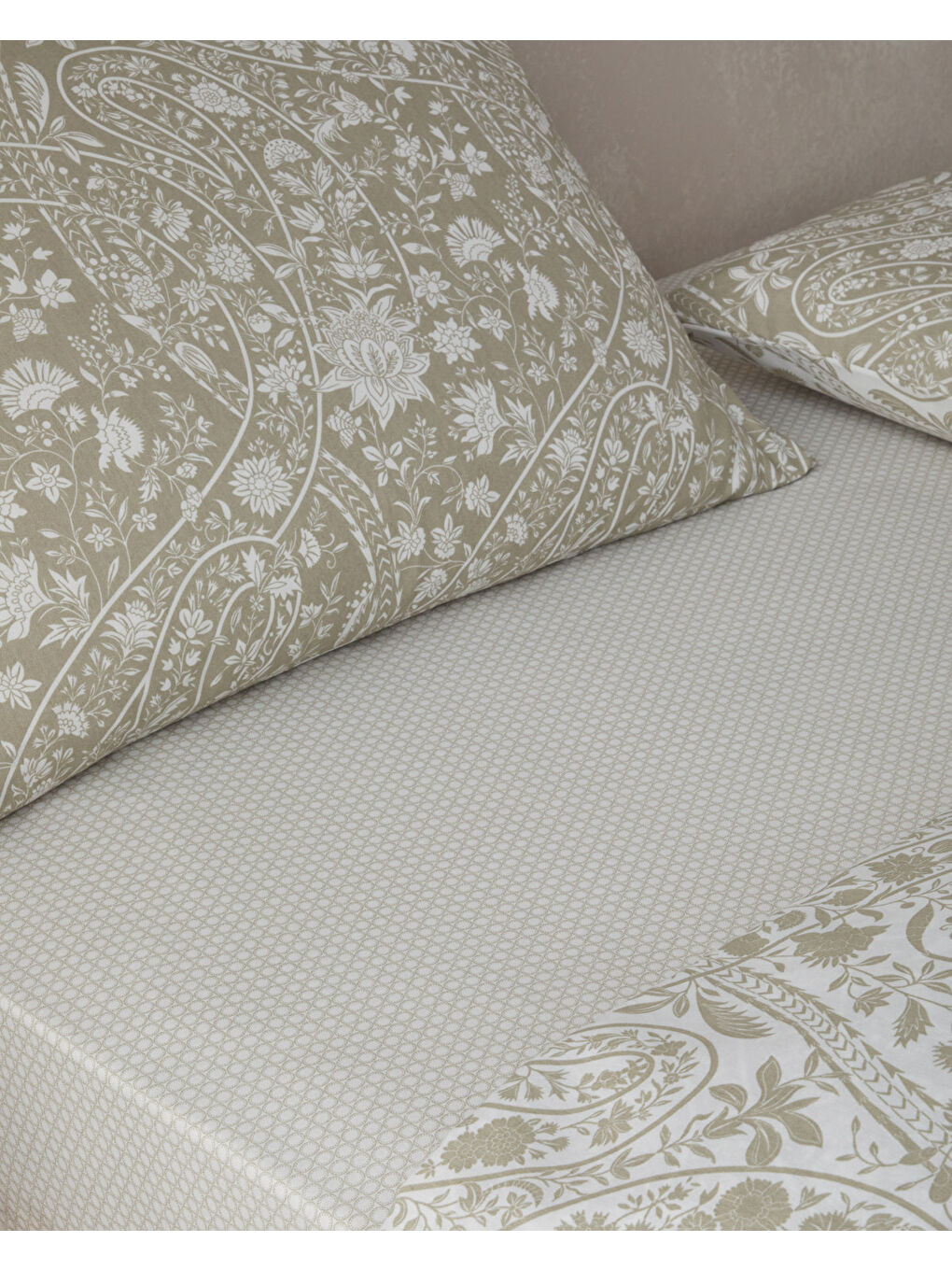 Heritage Grace Kolay Ütülenir Çift Kişilik Nevresim Takımı 200x220 cm Haki-3