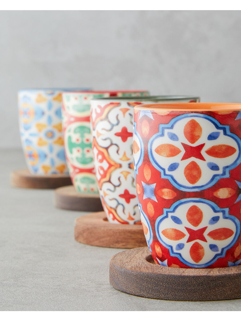 Beyaz Sorrel Stoneware 8 Parça 4 Kişilik Fincan 70 ml Renkli-2