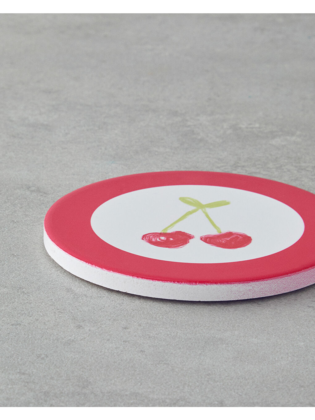 Cherry Seramik Bardak Altlığı 11 cm Pembe-1