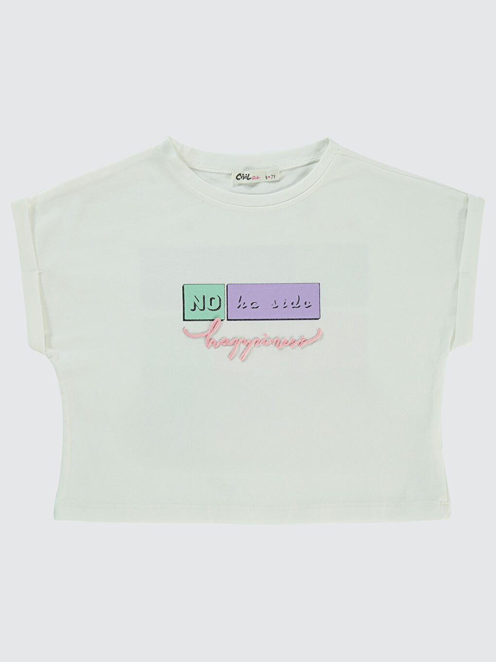 Girls Kız Çocuk Tişört 6-9 Yaş Ekru