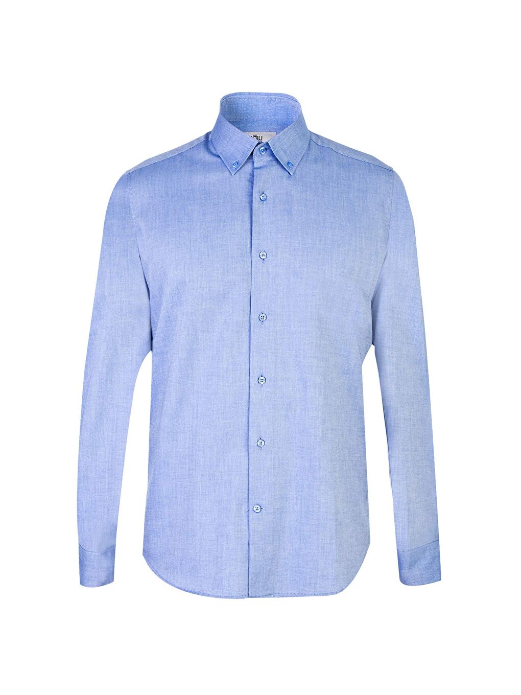Mavi Uzun Kol Slim Fit Dar Kesim Pamuk %100 Pamuk Gömlek-1