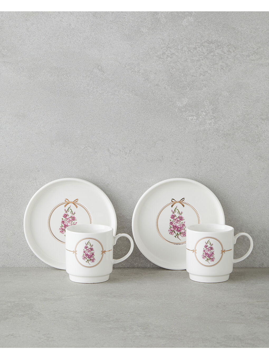 Wisteria New Bone China 12 Parça 6 Kişilik Kahve Fincan Takımı 90 ml Beyaz-2