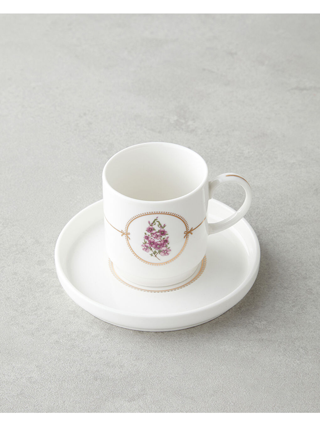 Wisteria New Bone China 12 Parça 6 Kişilik Kahve Fincan Takımı 90 ml Beyaz-3