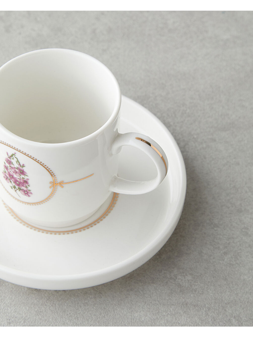 Wisteria New Bone China 12 Parça 6 Kişilik Kahve Fincan Takımı 90 ml Beyaz-5