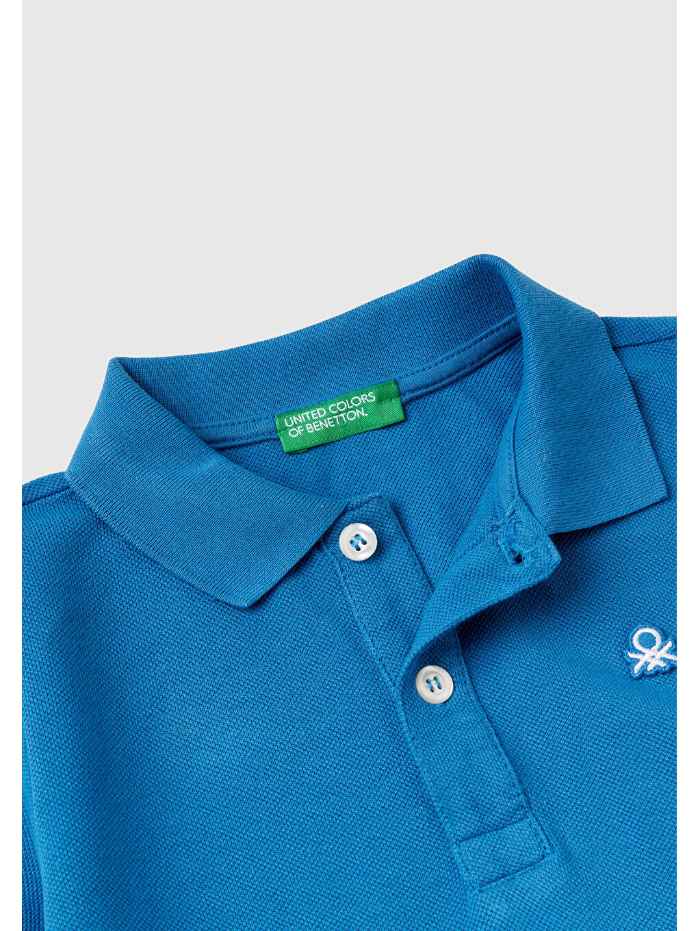 United Colors Of Benetton Saks-Lacivert Erkek Çocuk Saks Mavi Logolu Pike Polo T-Shirt - 1